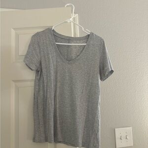 Aerie Heather Gray V-Neck Tee